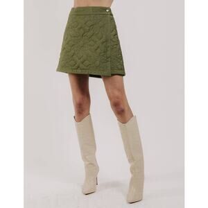 Love the Label Melanie Quilted Skirt in Olive Green S